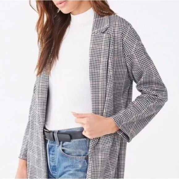Timing Jackets & Blazers - Timing Nwt Buckle long knit plaid blazer jacket size Large